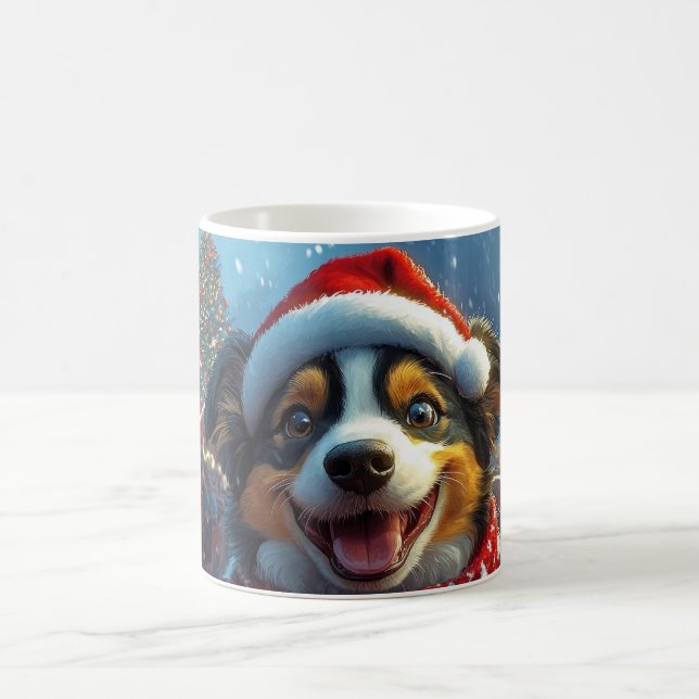 Australian Cattle Dog Roller Coaster Christmas Coffee Mug (Center)