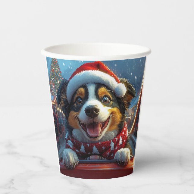 Australian Cattle Dog Roller Coaster Christmas Paper Cups (Front)