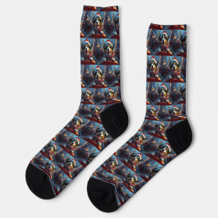 Australian Cattle Dog Roller Coaster Christmas Socks