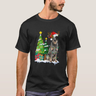 Australian Cattle Dog Santa Hat Reindeer Christmas T-Shirt