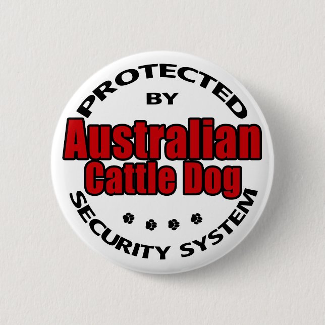 Australian Cattle Dog Security 6 Cm Round Badge (Front)