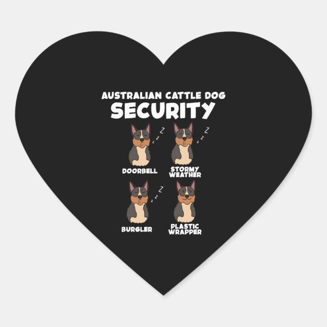 Australian Cattle Dog Security Heart Sticker (Front)