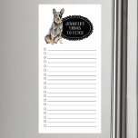 Australian Cattle Dog Shopping List Magnetic Notepad<br><div class="desc">Adorable things to fetch Australian Cattle Dog with a black chalkboard frame personalised with your name.</div>