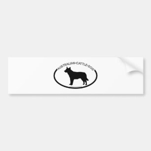 Australian Cattle Dog Silhouette Black Bumper Stic Bumper Sticker