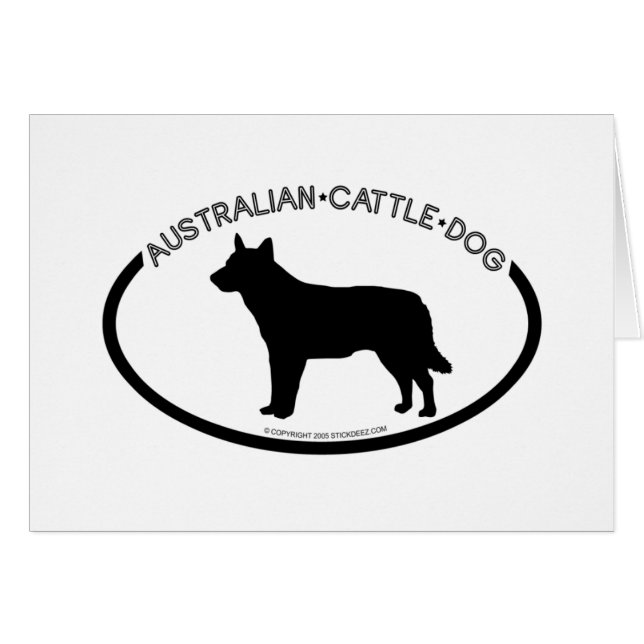 Australian Cattle Dog Silhouette Black Card (Front Horizontal)