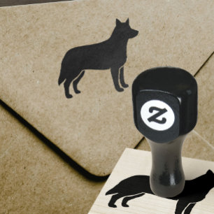 Australian Cattle Dog Silhouette Heeler Rubber Stamp