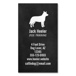 Australian Cattle Dog Silhouette Magnetic Business Card