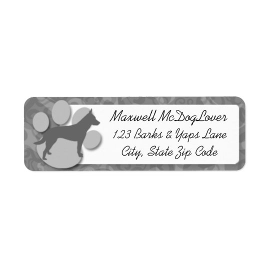Australian Cattle Dog Silhouette Return Address Label
