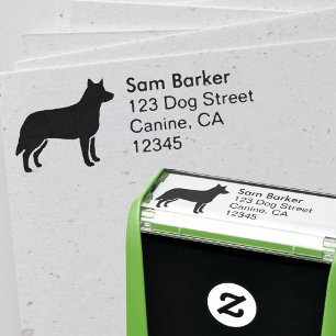 Australian Cattle Dog Silhouette Return Address Self-inking Stamp