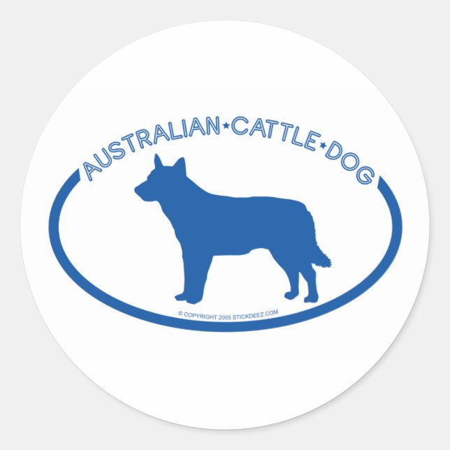 Australian Cattle Dog Silhouette Sticker (Front)
