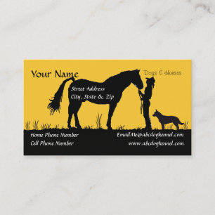Australian Cattle Dog Sunset Silhouette Business Card