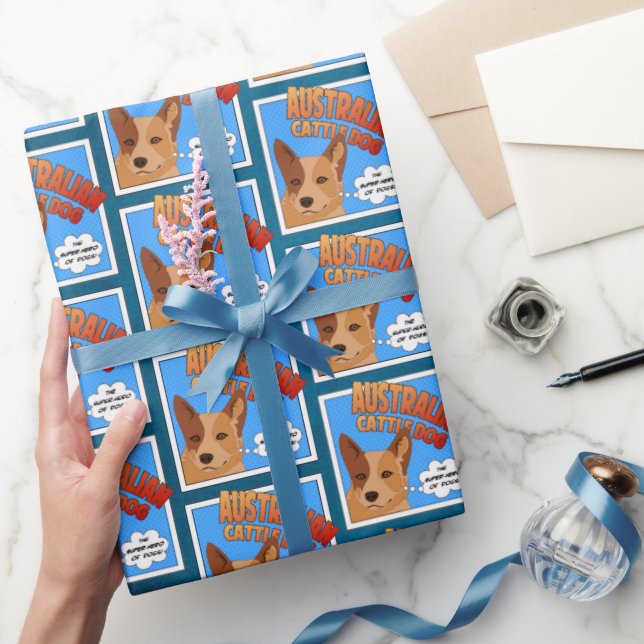 Australian Cattle Dog - Super-hero of Dogs! Wrappi Wrapping Paper (Gifting)