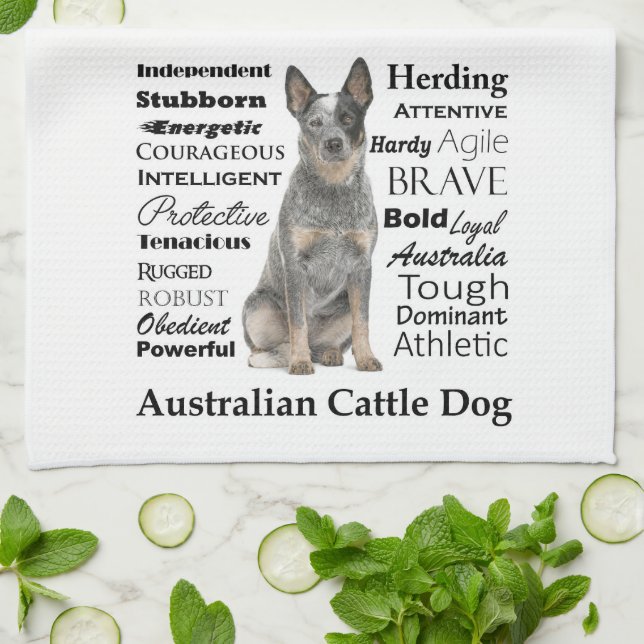 Australian Cattle Dog Traits Kitchen Towel (Folded)