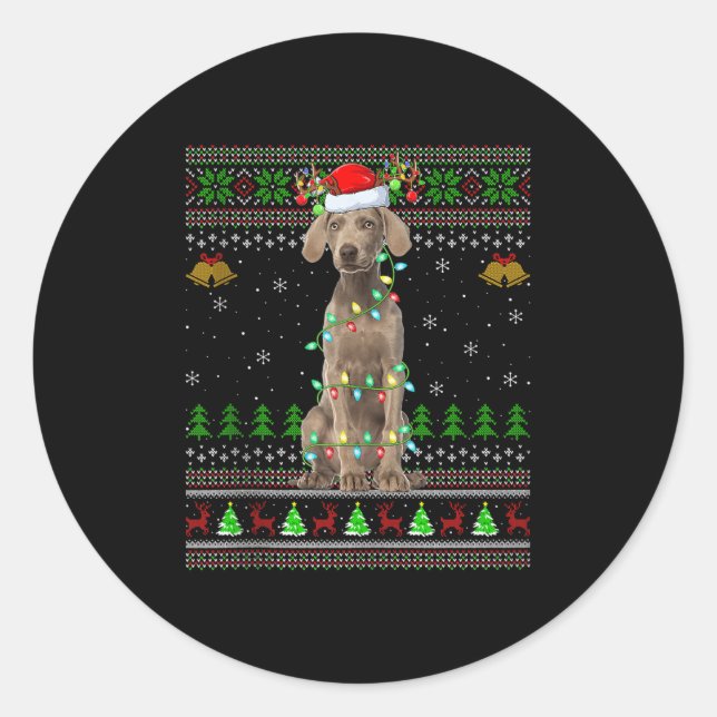 Australian Cattle Dog Ugly Christmas Sweaters Holi Classic Round Sticker (Front)