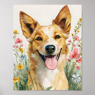 Australian Cattle Dog Wall Art – Watercolor Cattle