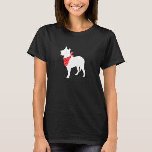 Australian Cattle Dog Wearing Red Bandanna T-Shirt