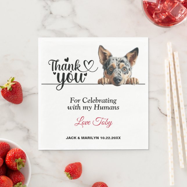 Australian Cattle Dog Wedding Cocktail Napkin (Insitu)