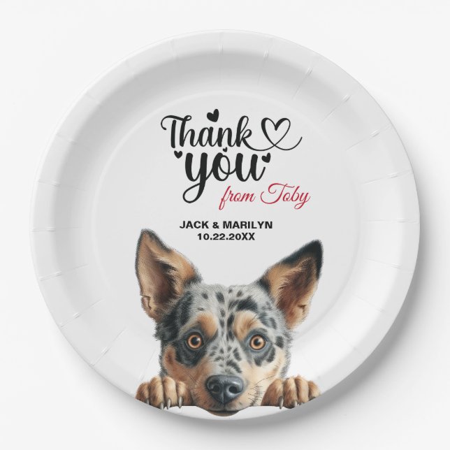 Australian Cattle Dog Wedding Cocktail Paper Plate (Front)