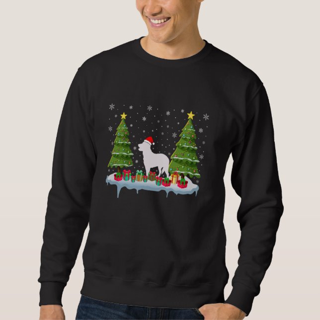 Australian Cattle Dog Xmas Tree Lighting Ugly Chri Sweatshirt (Front)