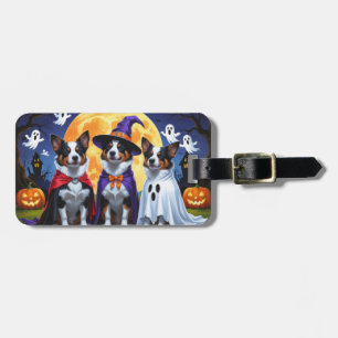 Australian Cattle Dogs Pumpkin Halloween Funny Luggage Tag