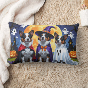 Australian Cattle Dogs Pumpkin Halloween Funny Lumbar Cushion