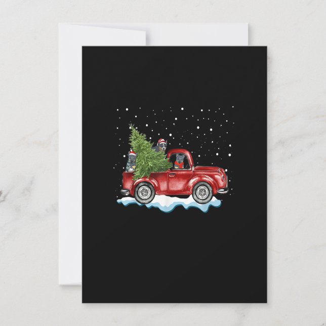 Australian Cattle Dogs Ride Red Truck Christmas Ts Invitation (Front)