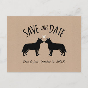Australian Cattle Dogs Wedding Save the Date Announcement Postcard
