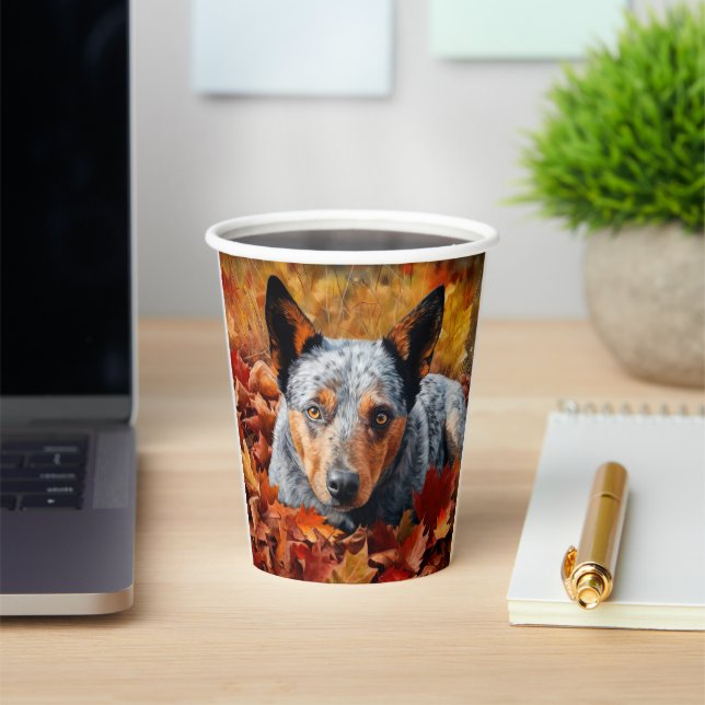 Australian Cattle  in Autumn Leaves Fall Inspire  Paper Cups (Insitu)