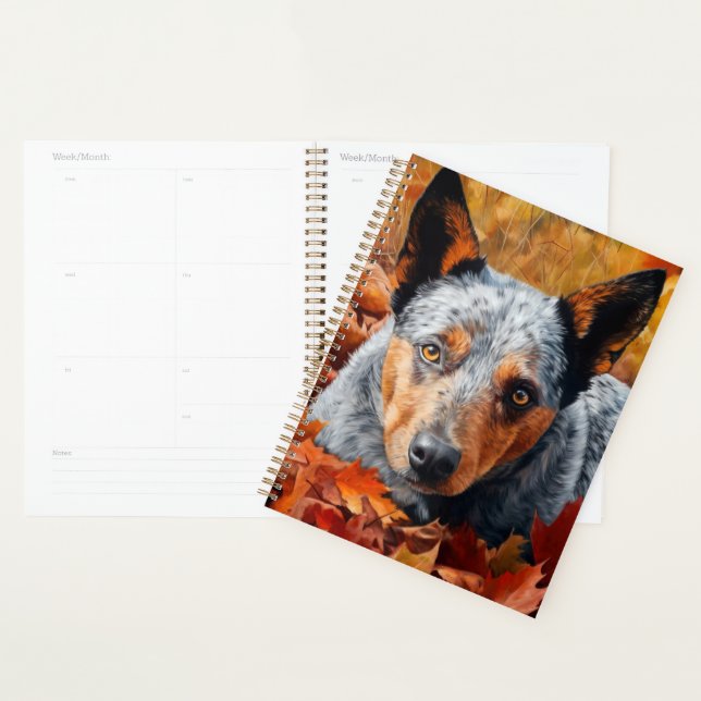 Australian Cattle  in Autumn Leaves Fall Inspire  Planner (Display)