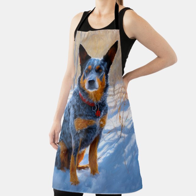 Australian Cattle Let It Snow Christmas Apron (Insitu)