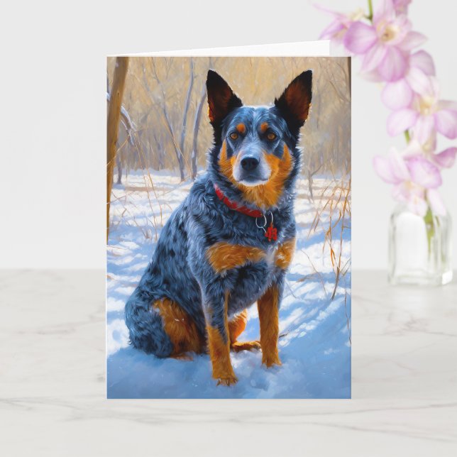 Australian Cattle Let It Snow Christmas Card (Orchid)