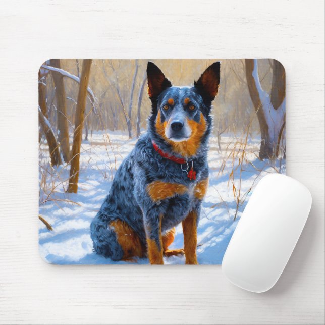 Australian Cattle Let It Snow Christmas Mouse Mat (With Mouse)