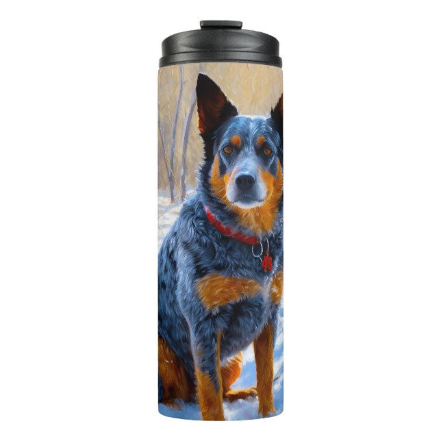 Australian Cattle Let It Snow Christmas Thermal Tumbler (Front)