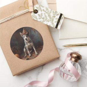 Australian Cattle Pumpkins Halloween Scary Classic Round Sticker