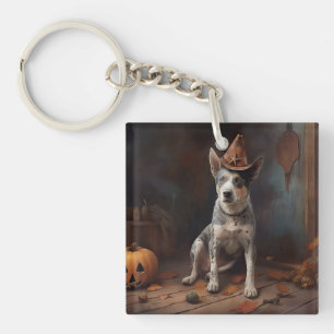 Australian Cattle Pumpkins Halloween Scary Key Ring