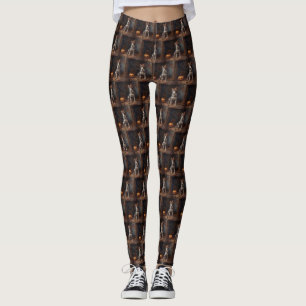 Australian Cattle Pumpkins Halloween Scary Leggings
