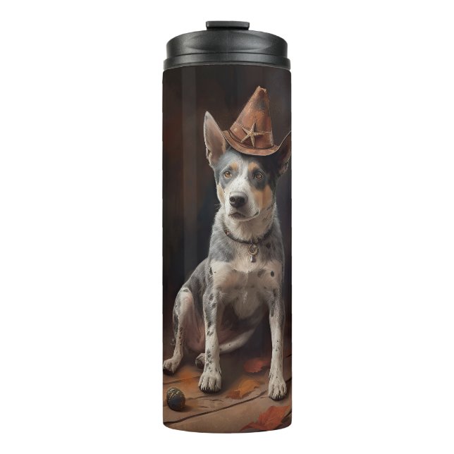 Australian Cattle Pumpkins Halloween Scary Thermal Tumbler (Front)