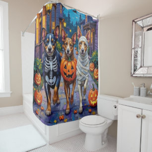 Australian Cattle Trick-or-Treating in Halloween Shower Curtain