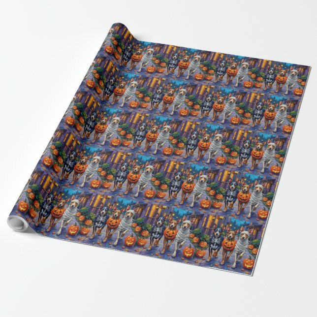 Australian Cattle Trick-or-Treating in Halloween Wrapping Paper (Unrolled)