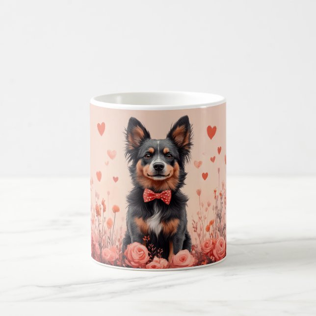 Australian Cattle with Roses - Valentine's Day Coffee Mug (Center)