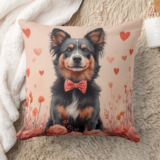 Australian Cattle with Roses - Valentine's Day Cushion (Blanket)