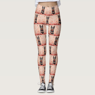 Australian Cattle with Roses - Valentine's Day Leggings
