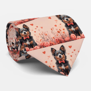 Australian Cattle with Roses - Valentine's Day Tie