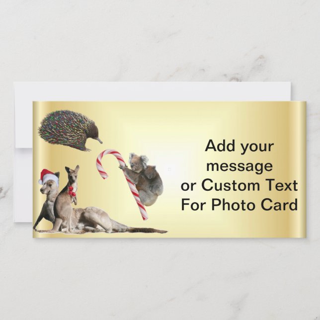 Australian Christmas Animals Holiday Card (Front)