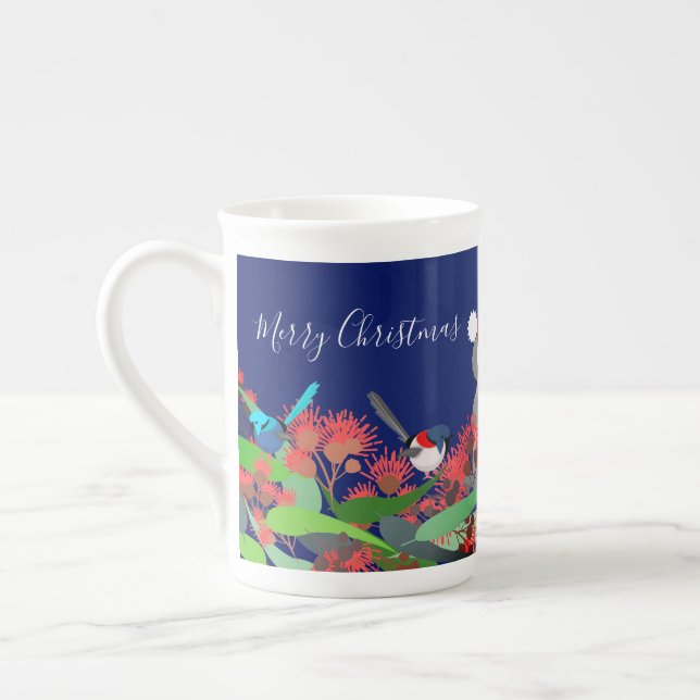 Australian Christmas Bone China Mug (Left)