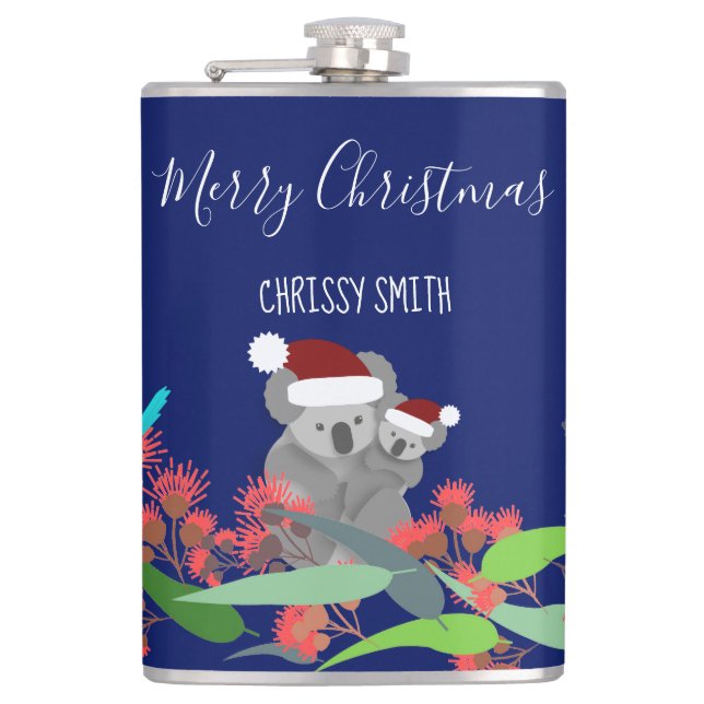 Australian Christmas Hip Flask (Front)