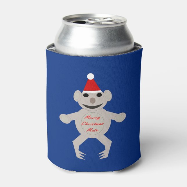 Australian Christmas Koala Bear Can Cooler (Can Front)