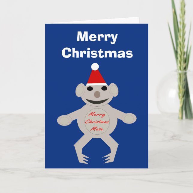 Australian Christmas Koala Bear Custom Card (Front)