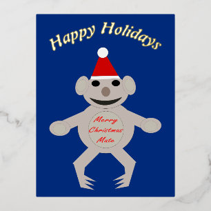 Australian Christmas Koala Bear Custom Foil Holiday Postcard