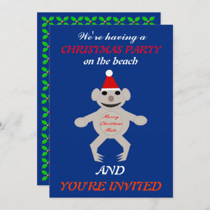 Australian Christmas Koala Bear Custom Invites